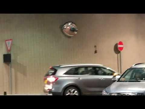 元朗形點Yoho Mall 1 A B區zone停車場2個讓路不准駛入1個不准泊車及消防車不可阻塞標誌