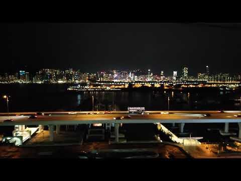 夜行記錄:觀塘碼頭廣場停車場遠望郵輪碼頭及香港島全景@2021-05-02
