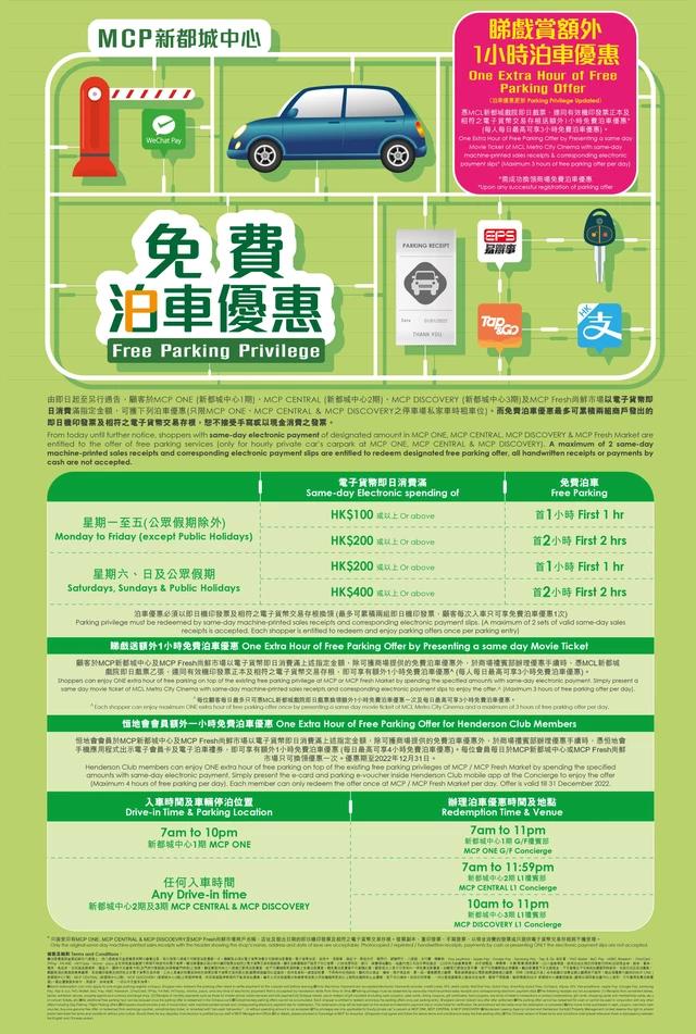 新都城中心泊車優惠