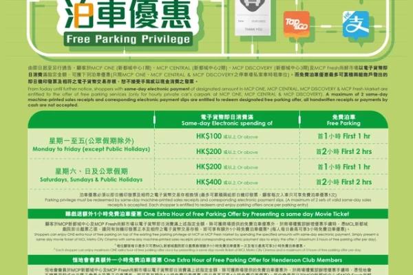 新都城中心泊車優惠