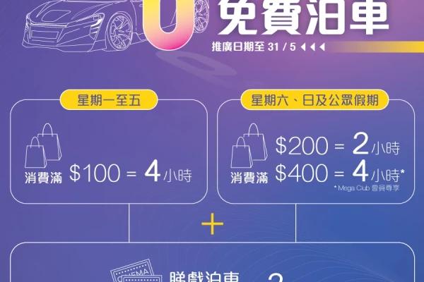 MegaBox 免費泊車最高可享6小時 2023