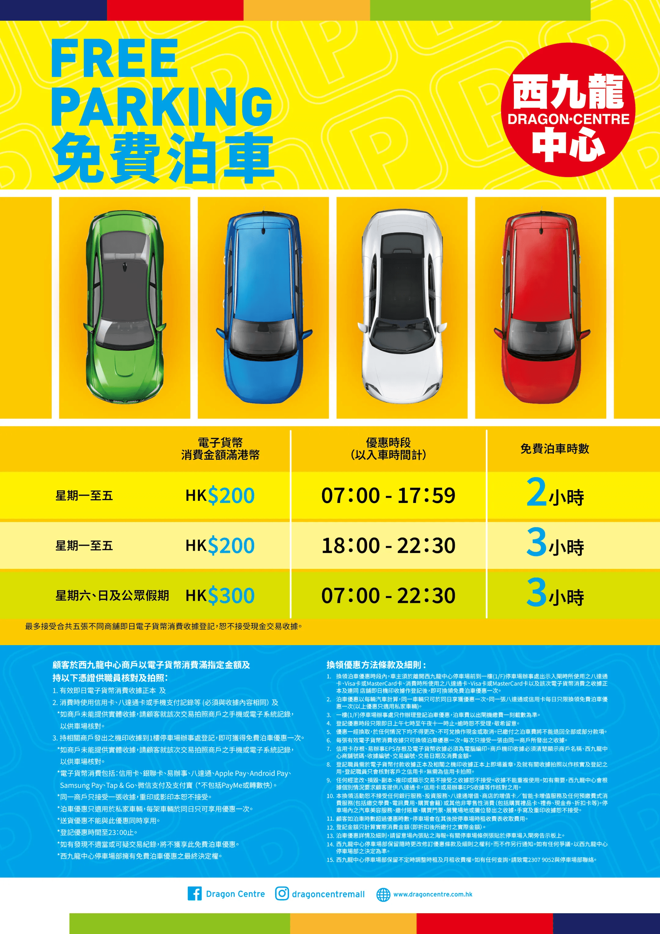 西九龍中心免費泊車優惠